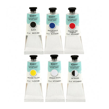 Cranfield CALIGO Safe Wash Relief Ink Set, 6x75 ml