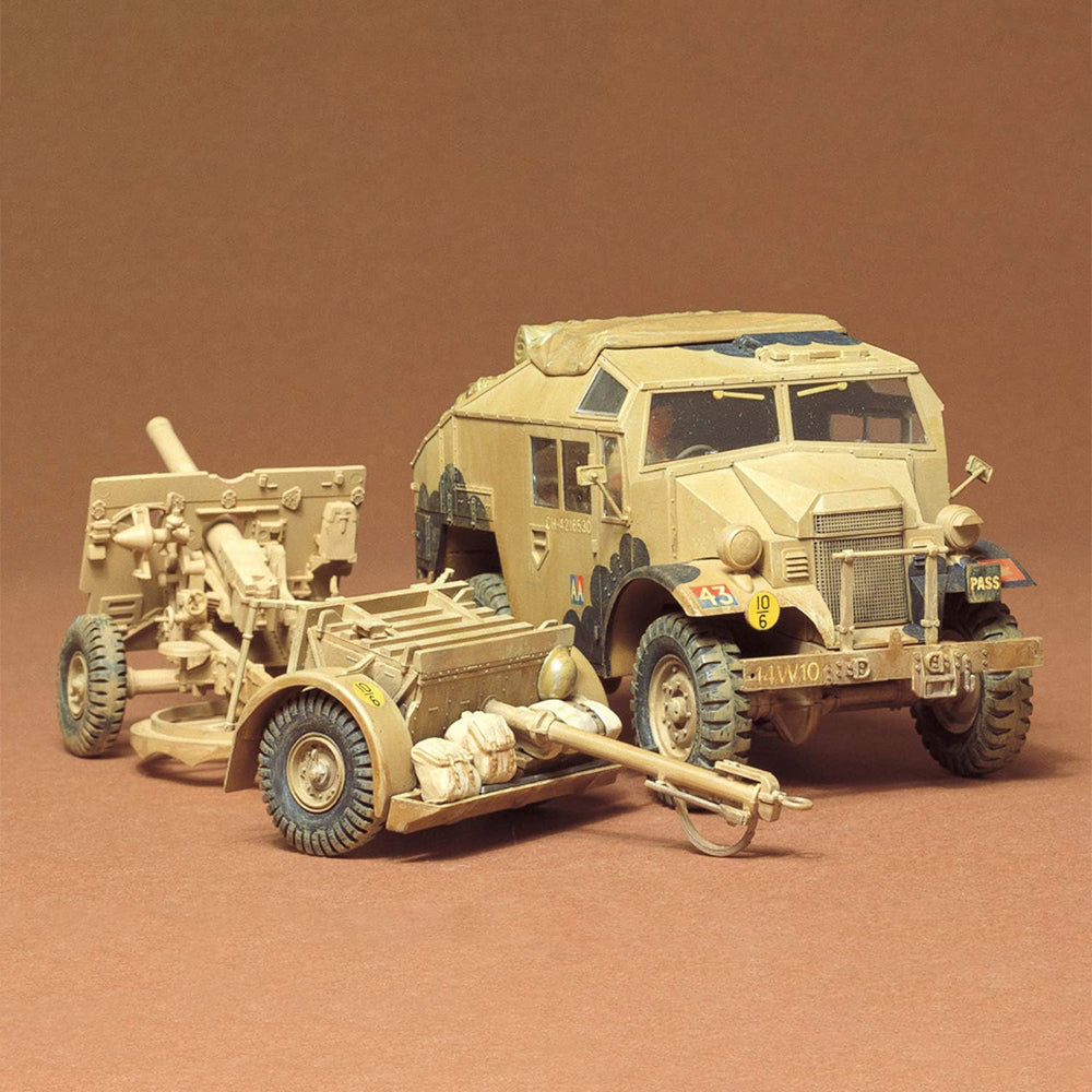 Tamiya British 25PDR Gun Quad Tractor surenkamas modelis, 1:35