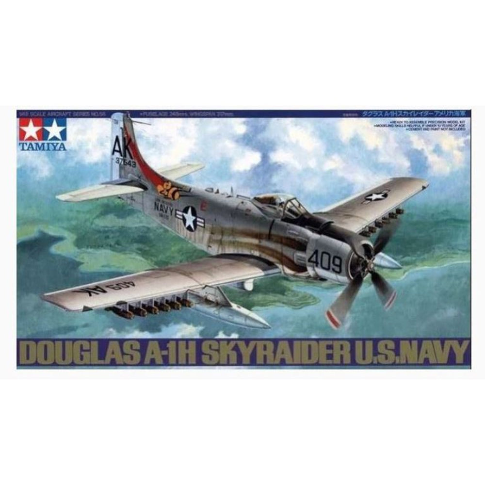 Tamiya Douglas A-1H Skyraider U.S. Navy lėktuvo surenkamas modelis, 1:48