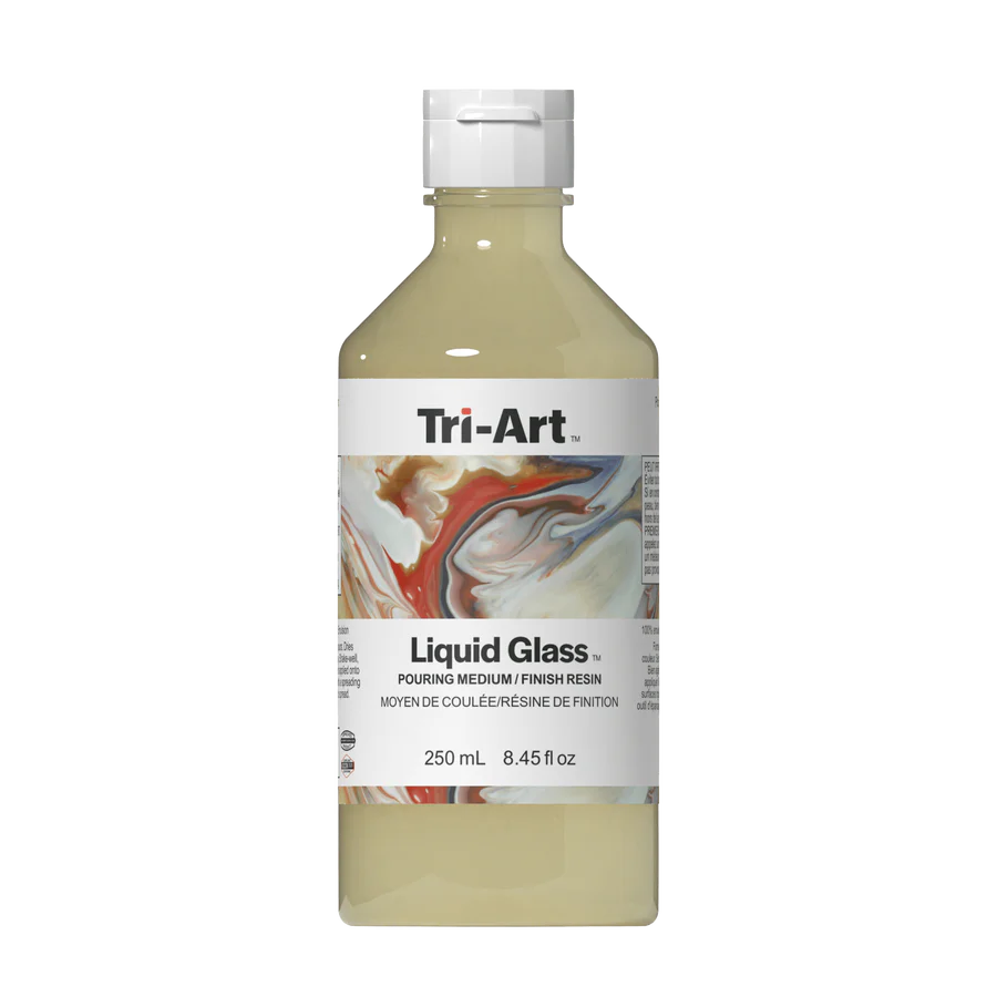 Tri-Art skysto stiklo mediumas liejimo (pouring) technikai ir užbaigimo derva