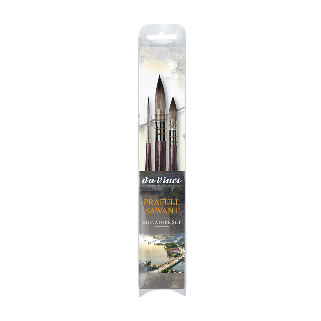 Da Vinci Prafull Sawant Watercolor Brushes Set, 3 pcs.