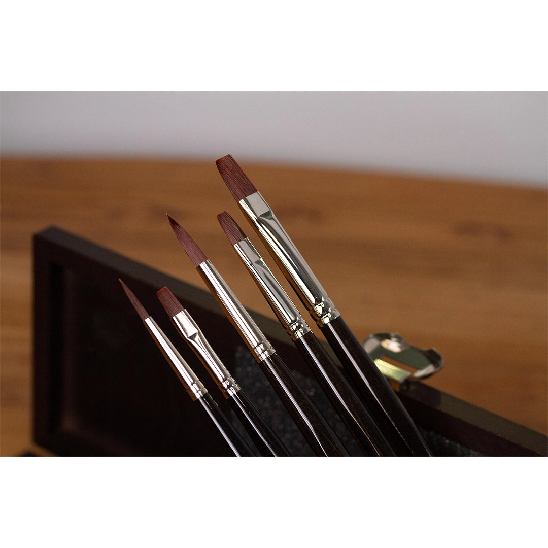 Da Vinci Top-Acryl Brushes Set in a Wooden Box, 5 pcs.