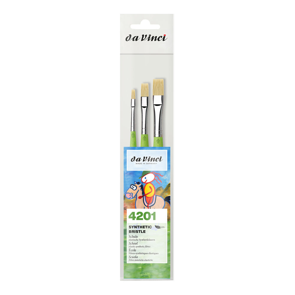 Da Vinci Synthetic Bristle School Brushes Set, 3 pcs.