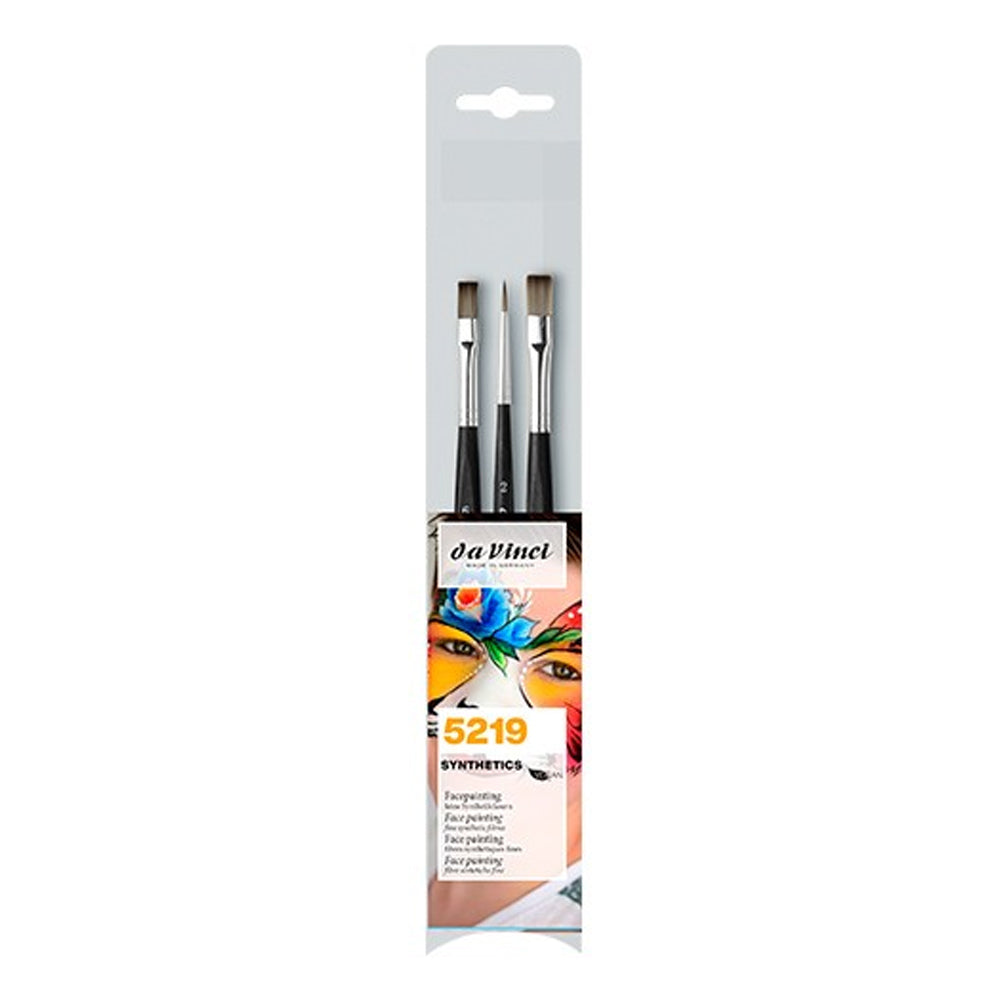 Da Vinci Face Painting Synthetic Brush Set, 3 pcs.