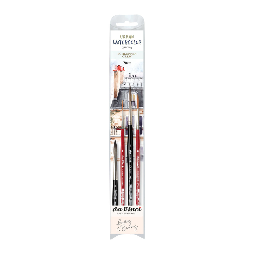 Da Vinci Urban Watercolor Journey Brushes Set, 4 pcs.