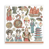 Stamperia Double-Sided Scrapbooking Paper Set - Sir Vagabond in Japan, 10 units