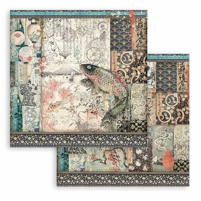 Stamperia Double-Sided Scrapbooking Paper Set - Sir Vagabond in Japan, 10 units