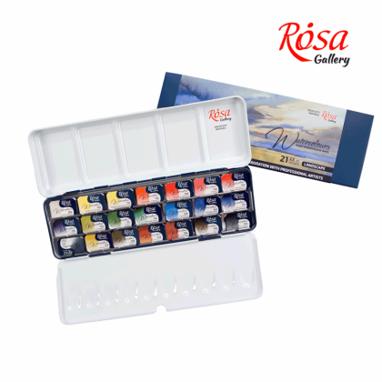 ROSA Gallery Watercolour Metal Tin Set - Landscape, 21 colours