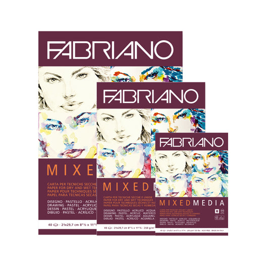 Fabriano Mixed Media popieriaus bloknotas, 40 lapų, 250 gsm