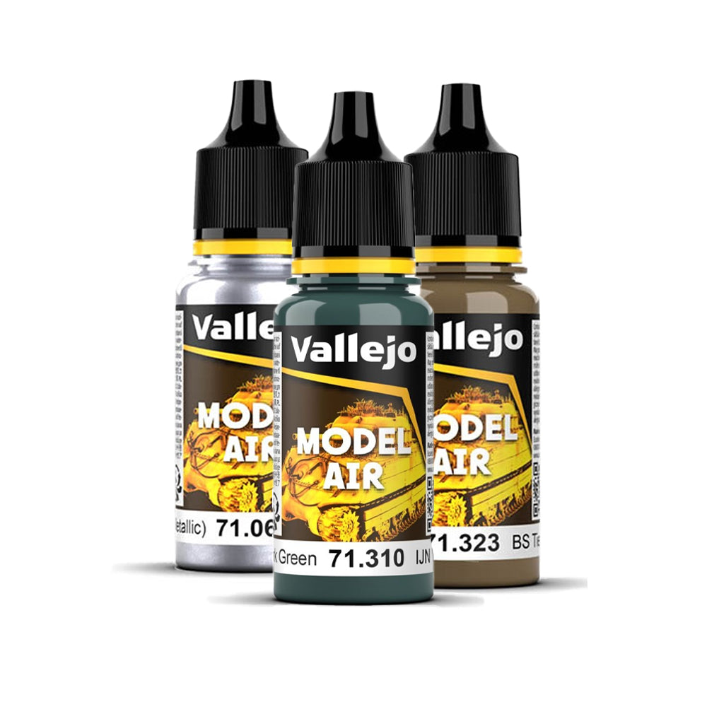 Vallejo Model Air dažai, spalvos 1-100 (1/3 dalis)