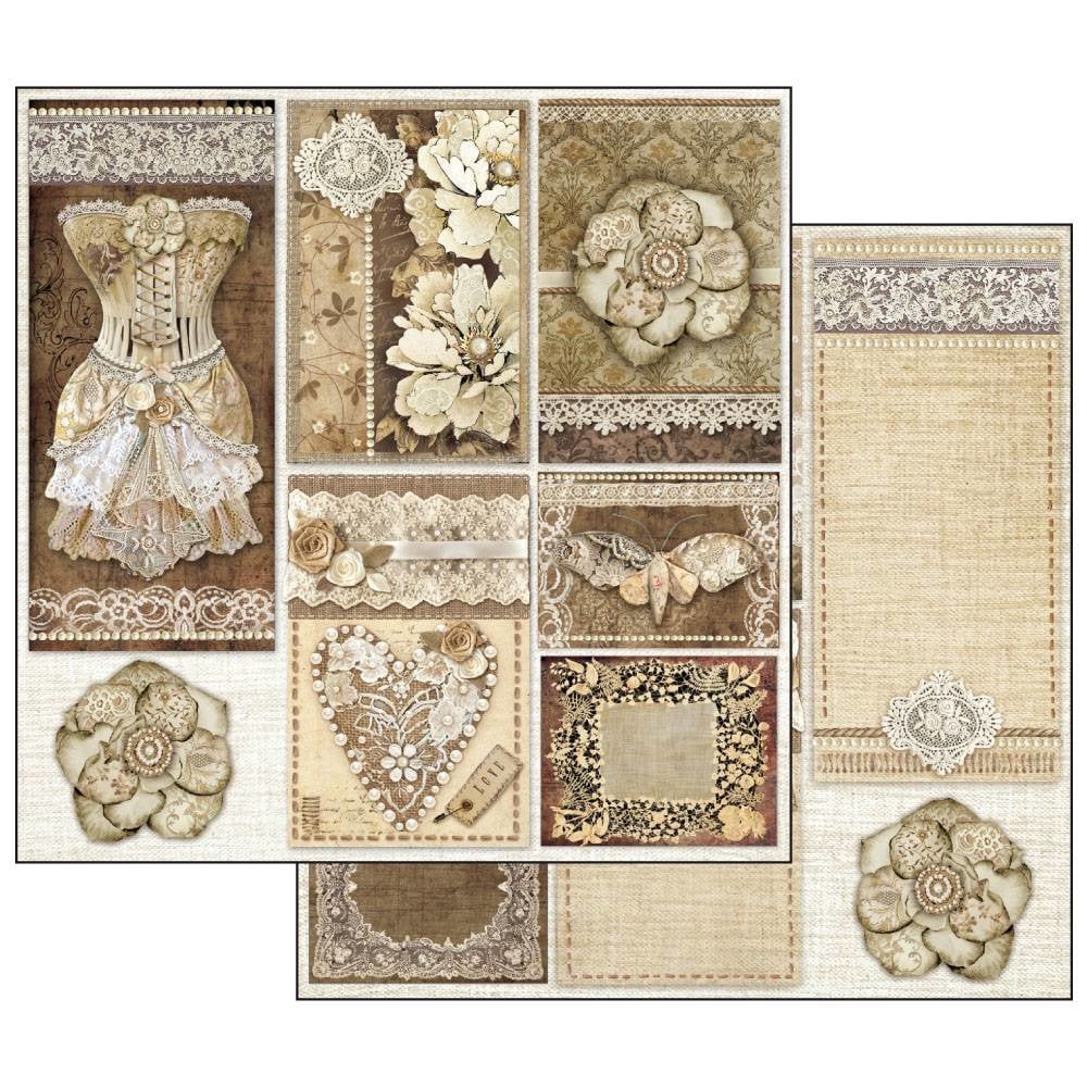 Stamperia Double-Sided Scrapbooking Paper Set - Old Lace, 10 units