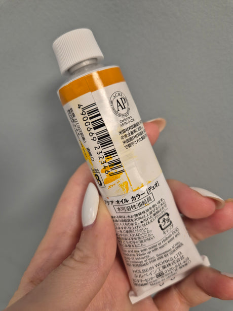 Holbein Duo Aqua Oil, vandeniu skiedžiami aliejiniai dažai, Indian Yellow 40ml