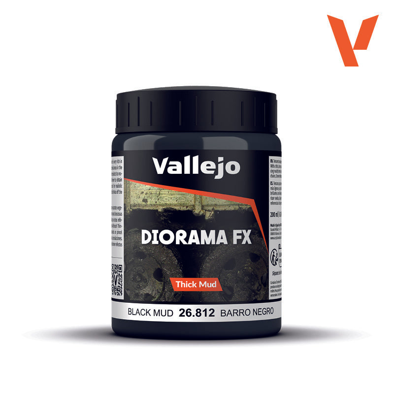 Vallejo Diorama FX - Black Mud Texture, 200 ml