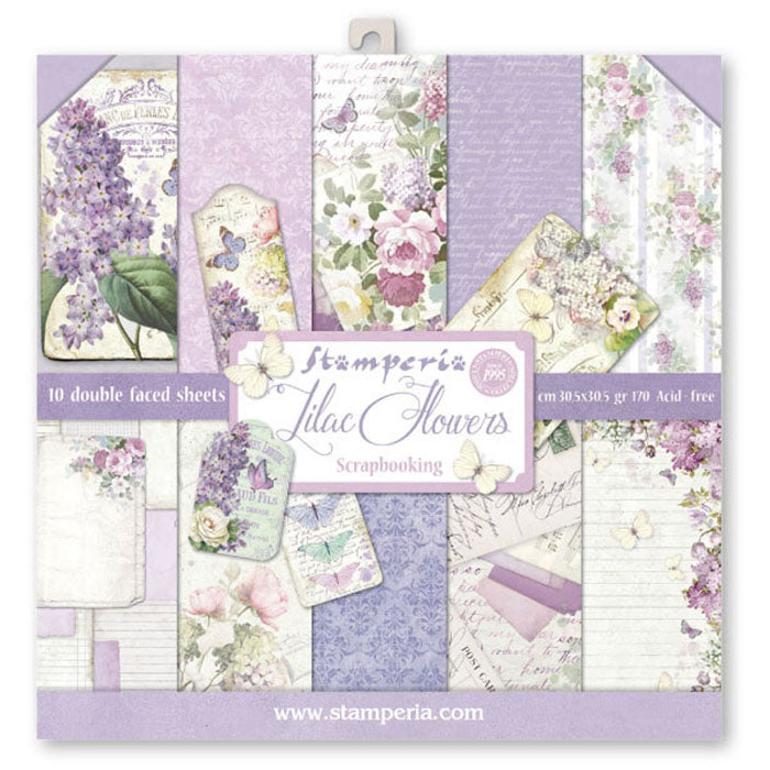 Stamperia Double-Sided Scrapbooking Paper Set - Lilac Flowers, 10 units