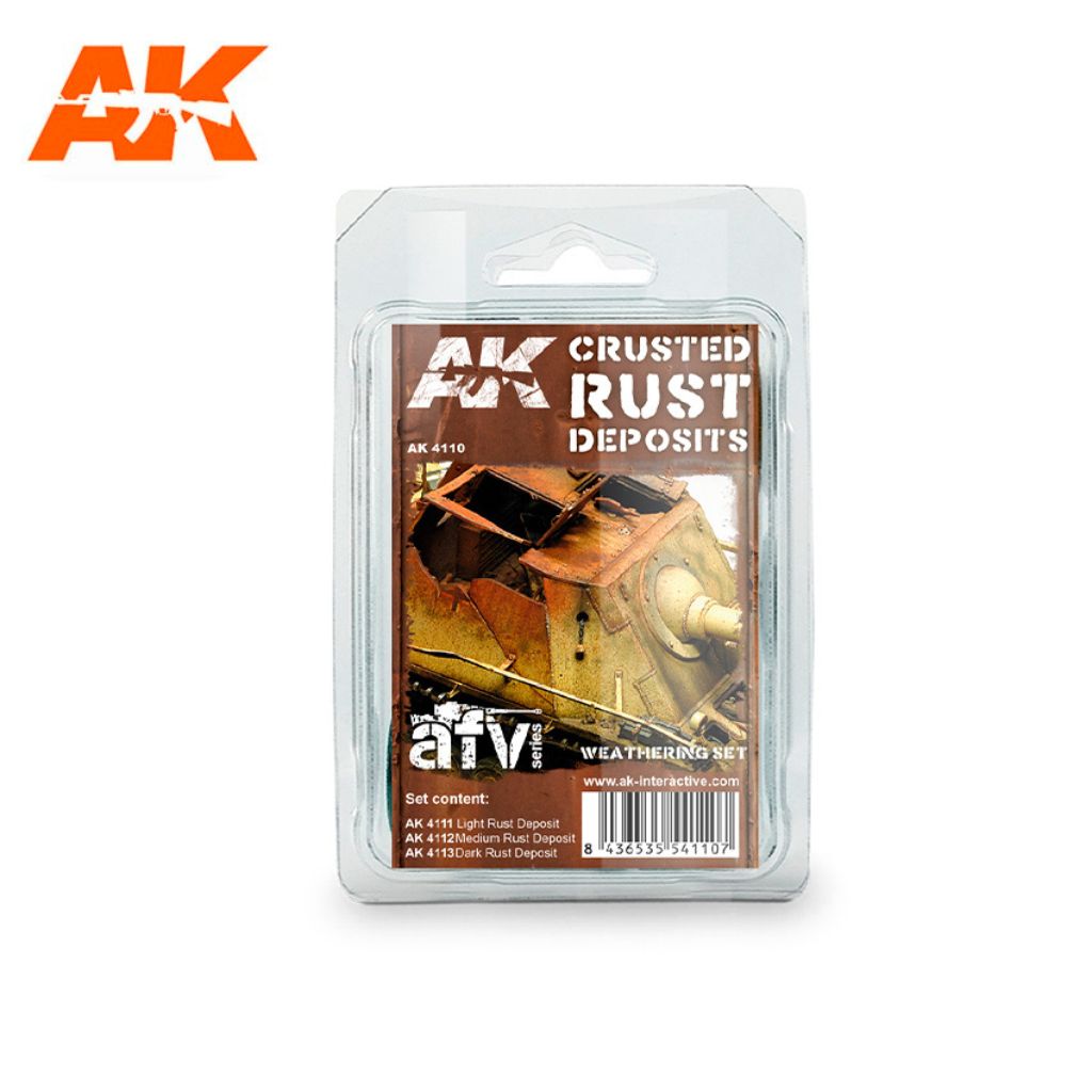 AK Interactive Crusted Rust Deposits Weathering Set, 3x35 ml