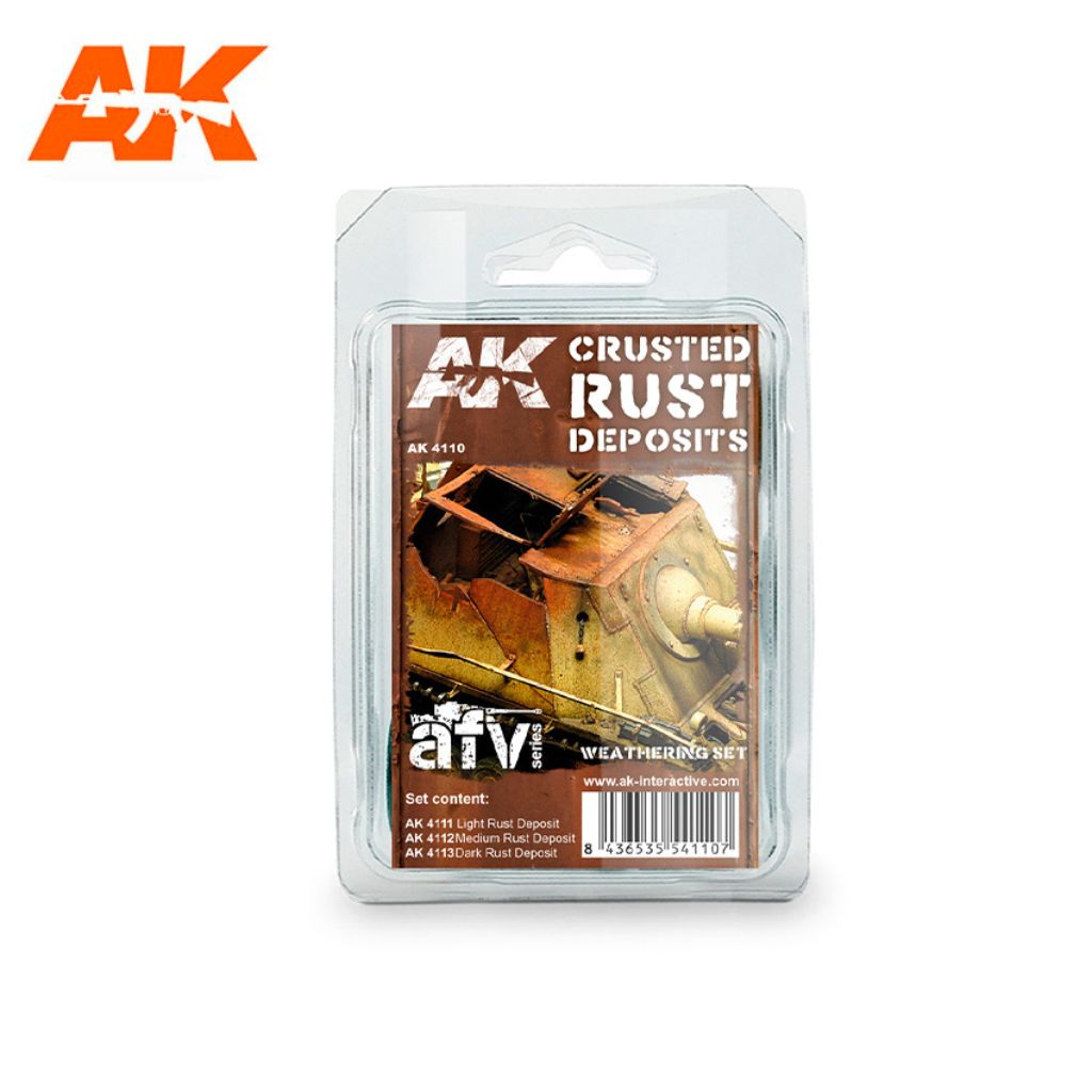 AK Interactive Crusted Rust Deposits sendinimo priemonių rinkinys, 3x35 ml