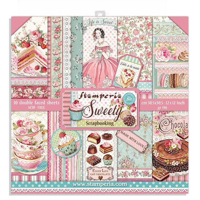 Stamperia Double-Sided Scrapbooking Paper Set Sweety, 10 units, 30,5x30,5 cm