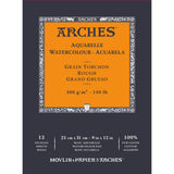 Arches Watercolour Paper Pad, Rough, 100 % Cotton, 12 Sheets, 23x31 cm