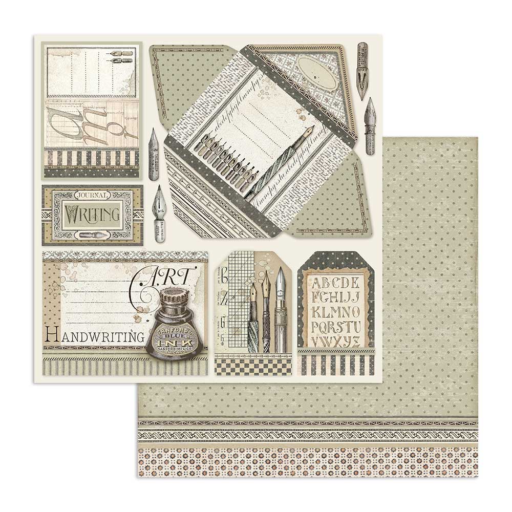 Stamperia Double-Sided Scrapbooking Paper Set - Calligraphy, 10 units