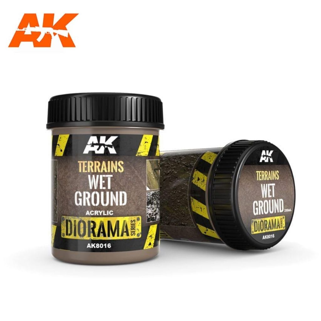 AK Interactive Diorama - Terrains Wet Ground tekstūra, 250 ml