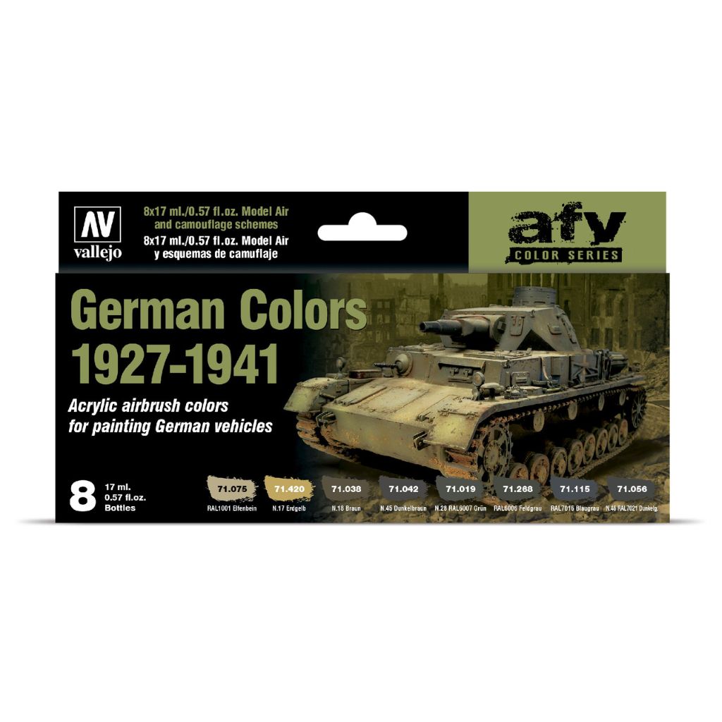 Vallejo 1927-1941 German Colours Acrylic Paint Set, 8x17 ml