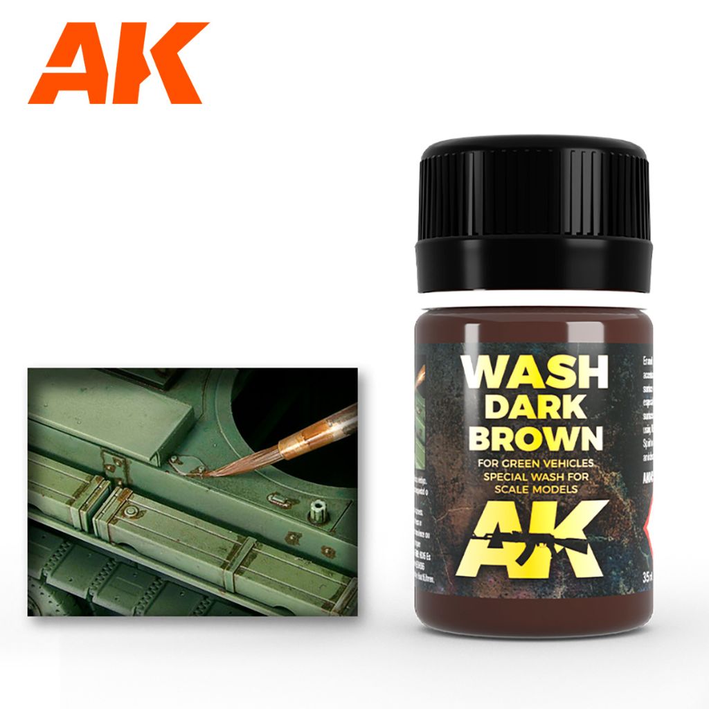 AK Interactive sendinimo priemonė Dark Brown Wash, 35 ml