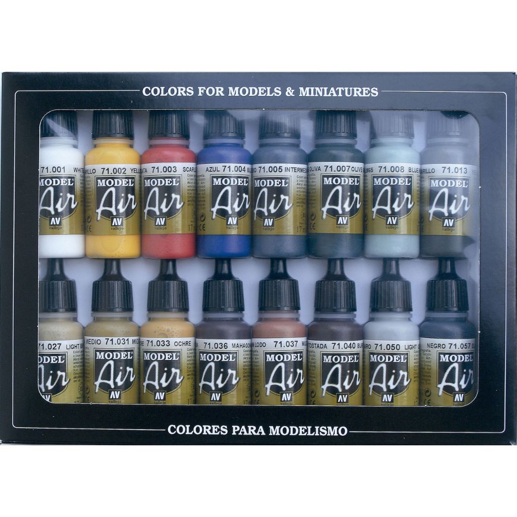 Vallejo Basic Colors Model Air dažų rinkinys, 16x17 ml