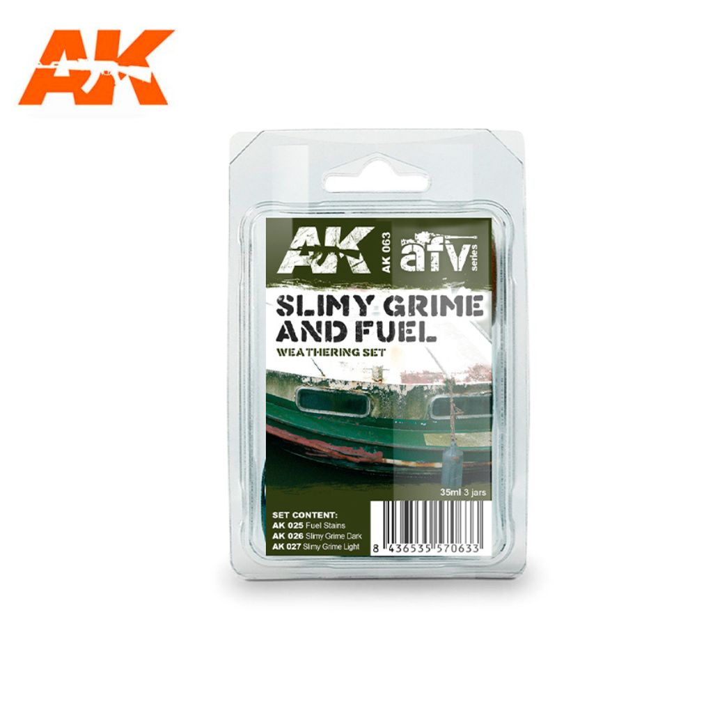 AK Interactive Slimy Grime and Fuel sendinimo priemonių rinkinys, 3x35 ml