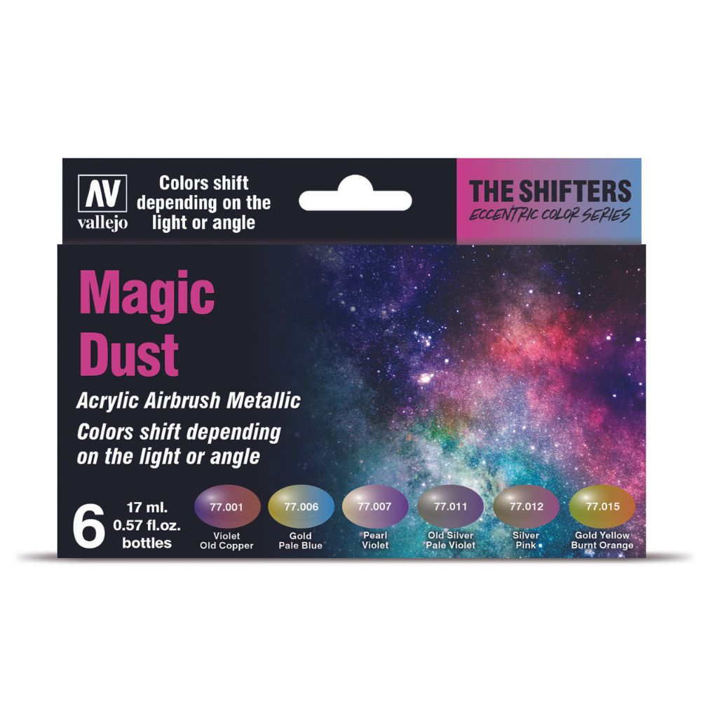 Vallejo Magic Dust Acrylic Paint Set, 6x17 ml