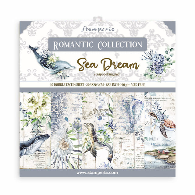 Stamperia Double-Sided Scrapbooking Paper Set - Sea Dream, 10 units