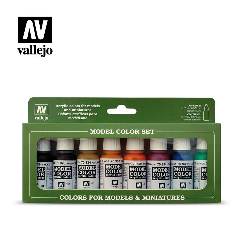 Vallejo Model Color Transparent akrilinių dažų rinkinys, 8x17 ml