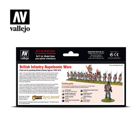 Vallejo British Infantry Napoleonic Wars akrilinių dažų rinkinys, 8x17 ml