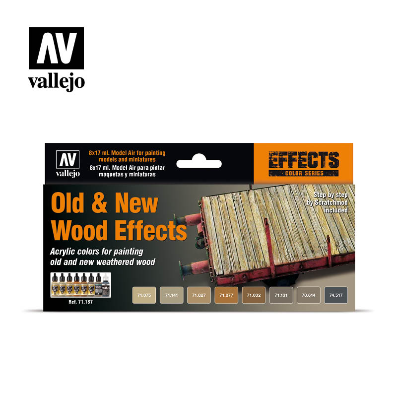 Vallejo Old & New Wood Effects Model Air dažų rinkinys, 8x17 ml